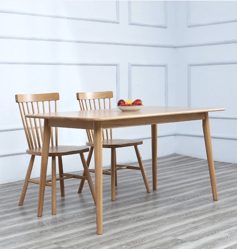 Table de salle à manger Honey - Blanc et Chêne - Salon et séjour HomeDeco