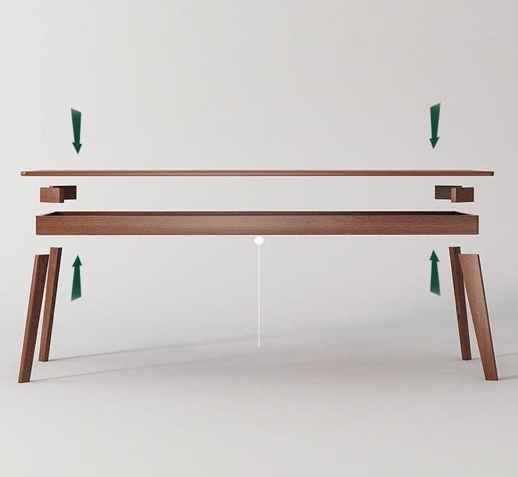 Table de salle à manger Honey - Blanc et Chêne - Salon et séjour HomeDeco