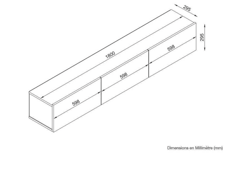Meuble TV design suspendu LARAVE 180 cm - Chêne YUNUS - HomeDeco