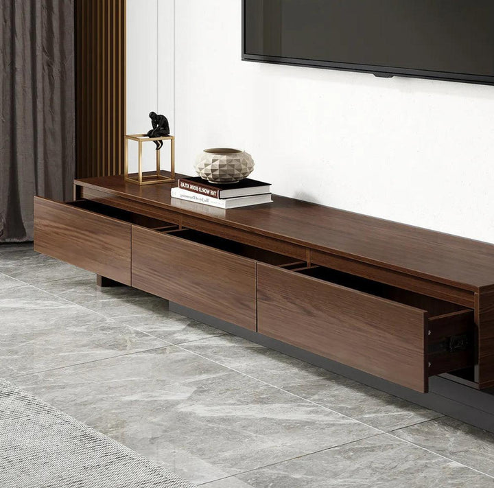 BELY Meuble TV en Noyer et Gris - HomeDeco