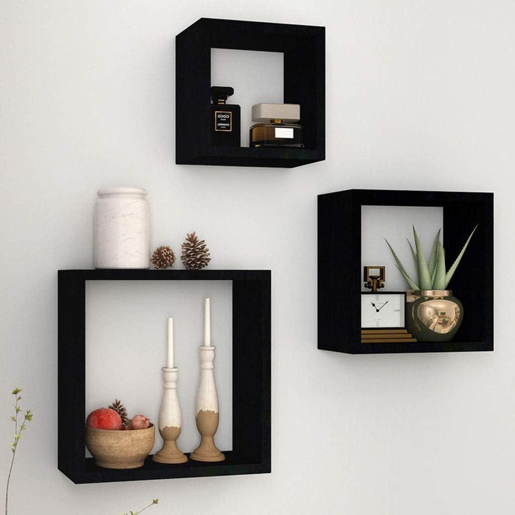 Ensemble De 3 étagères Cube En Bois De Récupération - Étagères Murales Décoratives - Design Unique - 11
