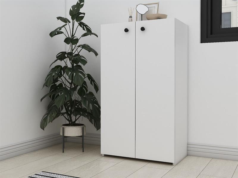 Armoire Land 105 cm - Blanc polyvalente avec 2 porte - HomeDeco