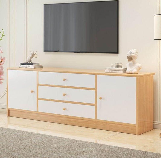 Meuble Tv Console Buffet VIOLA 140 cm - Chêne et Blanc - entrée et séjour HomeDeco.ma