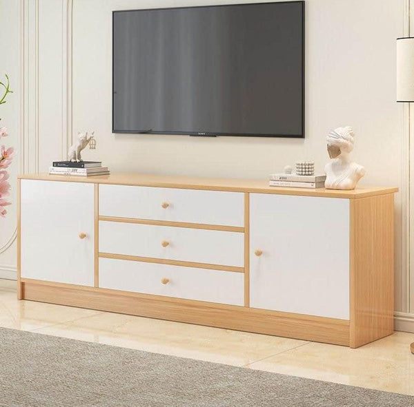 Meuble Tv et Console Buffet SANSA 140 cm - Chêne et Blanc - entrée et séjour - HomeDeco