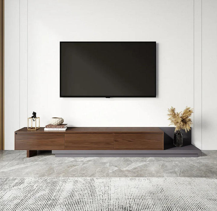 BELY Meuble TV en Noyer et Gris - HomeDeco