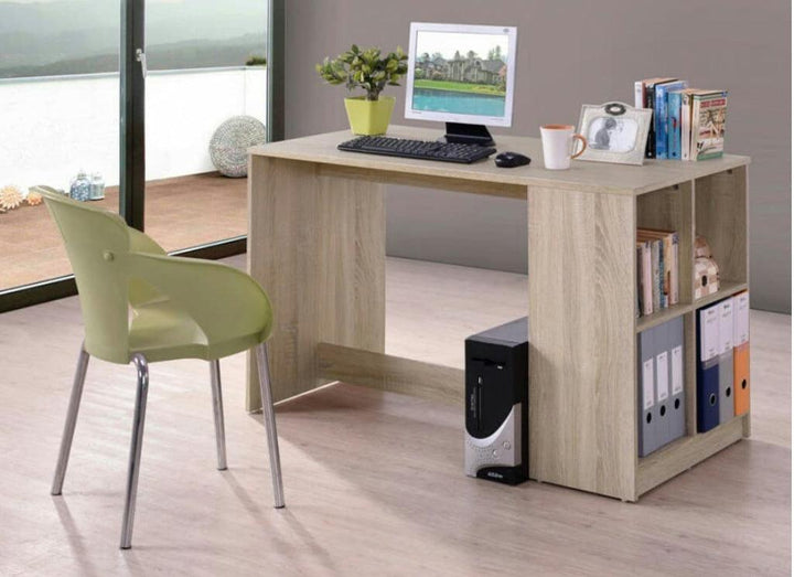 Bureau LAN avec Rangement - 110 cm - Chene - HomeDeco