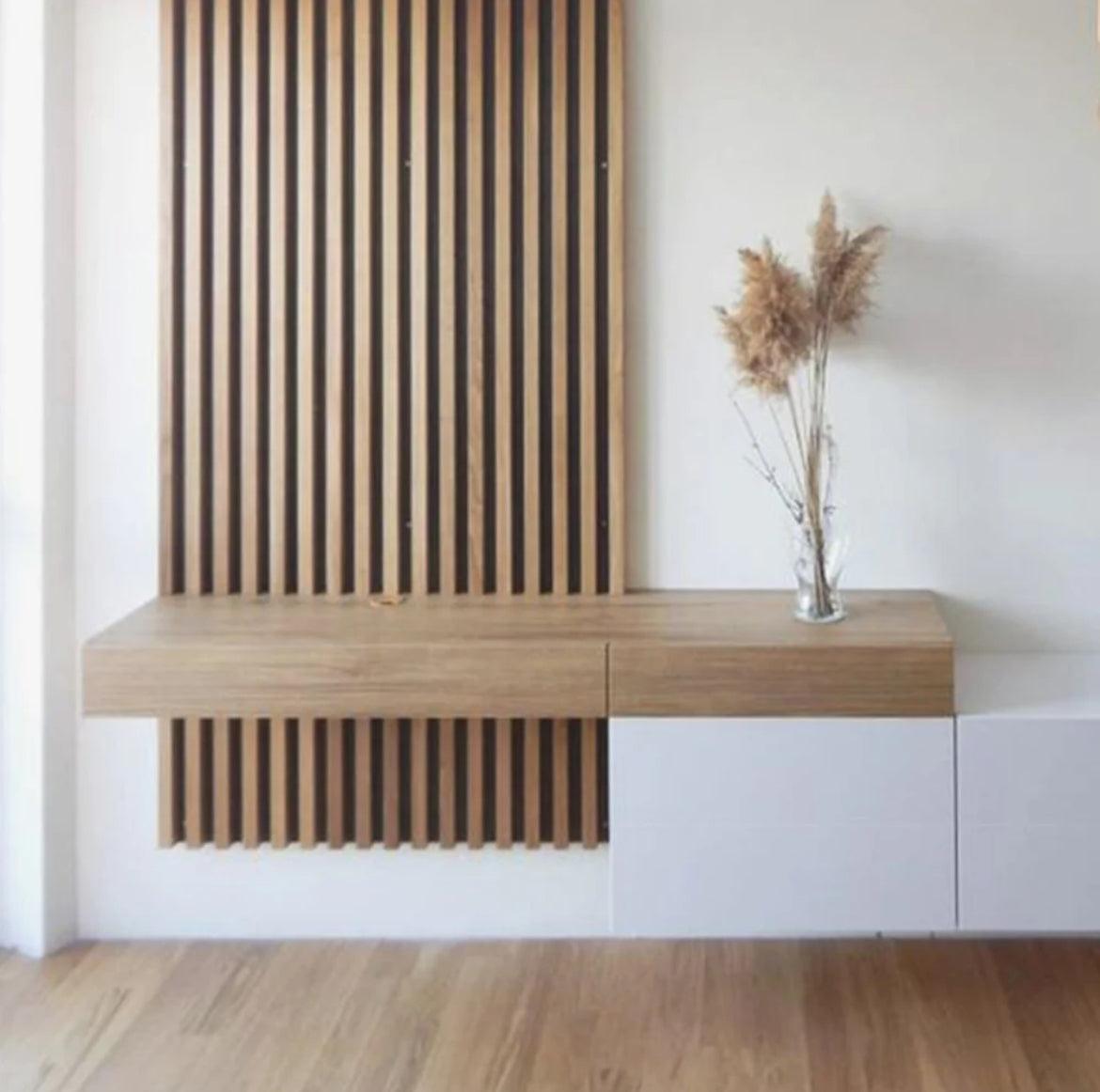 Meuble Tv Namir Avec Revetement mural en Bois - HomeDeco