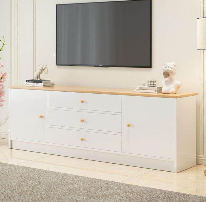 Meuble Tv et Console Buffet SANSA 140 cm - Chêne et Blanc - entrée et séjour - HomeDeco