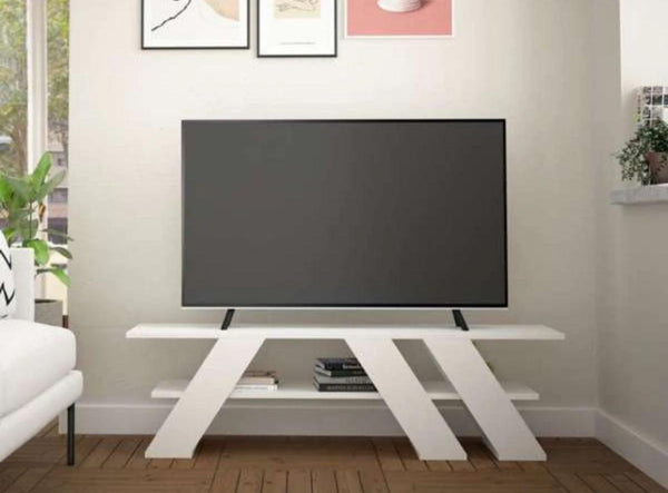 Meuble TV Moderne EVOR 140 Cm - Blanc - HomeDeco