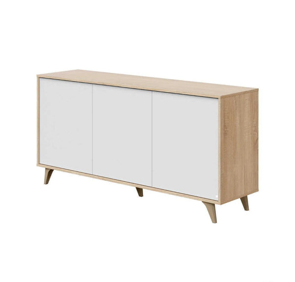 GEANT Plus buffet 3 portes blanc et chêne 154 cm - HomeDeco