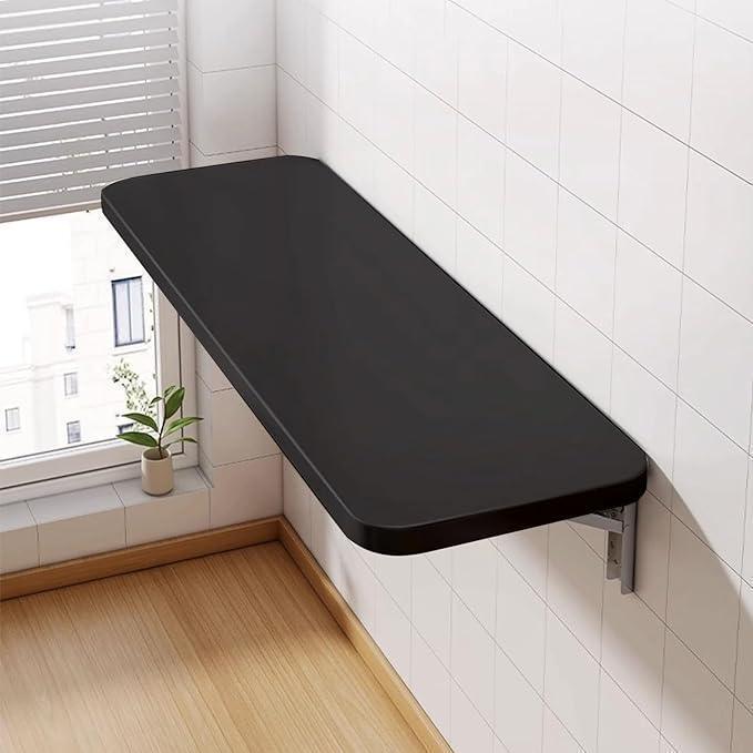 VASK - Table Pliante Murale en bois avec fixation métallique - HomeDeco