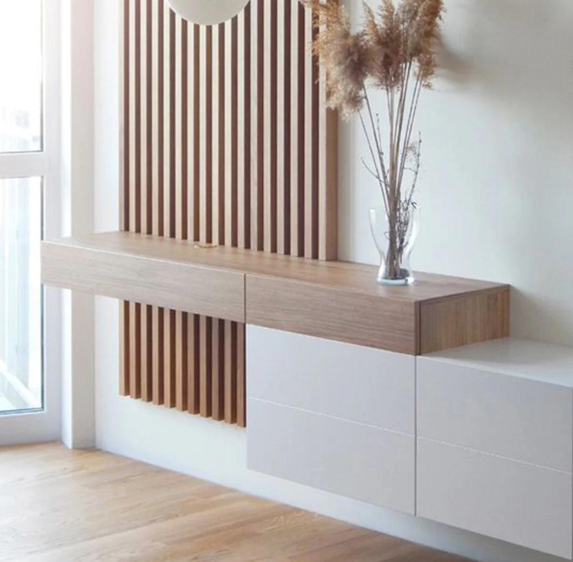 Meuble Tv Namir Avec Revetement mural en Bois - HomeDeco