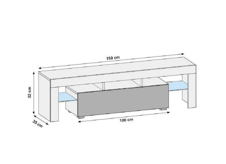Meuble TV 150cm avec éclairage LED OTIS HomeDeco.ma