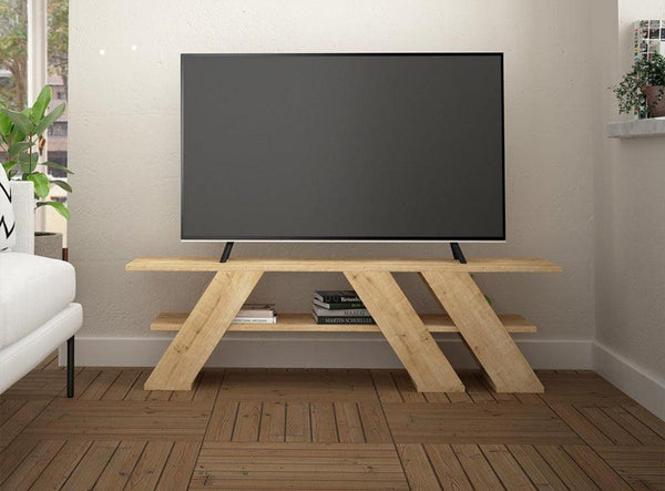 Meuble TV Moderne EVOR 140 Cm - Chene - HomeDeco