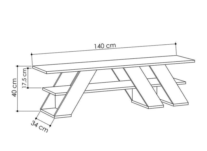 Meuble TV Moderne EVOR 140 Cm - Chene - HomeDeco