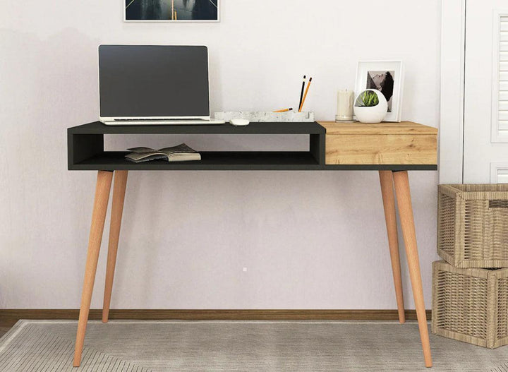 Bureau NANSI -chêne et noir- 120cm - HomeDeco