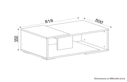 Table basse ATERAM - Blanc et Gris Cordoba HomeDeco.ma