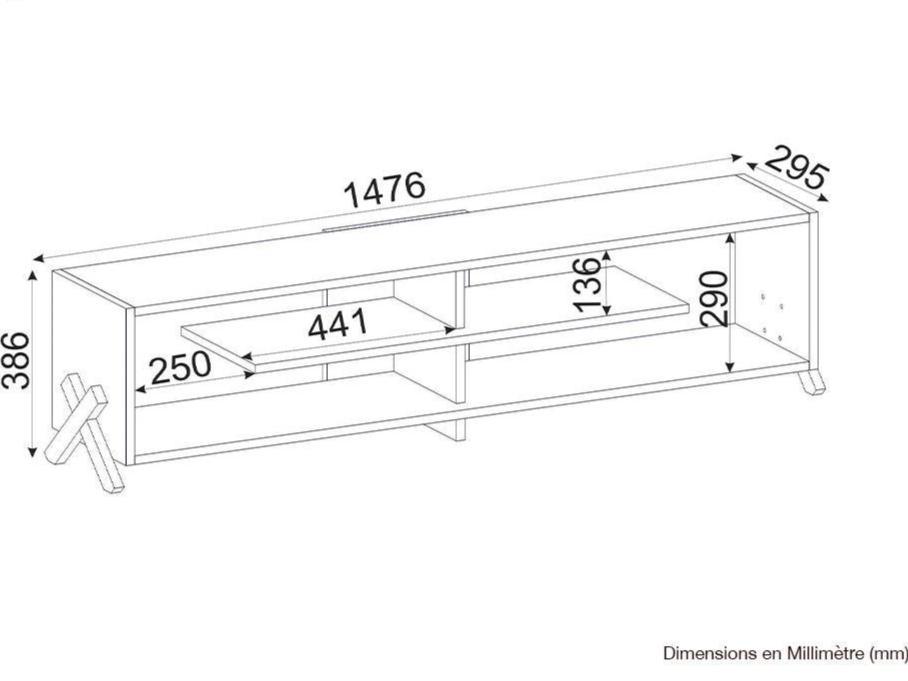 Table TV AULE 147 cm - Effet chêne - Salon et séjour HomeDeco.ma