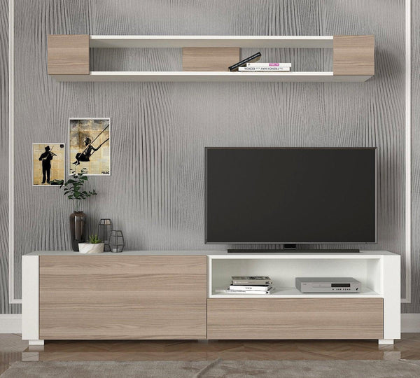 Meuble TV ART-cordoba et blanc- 180cm - HomeDeco