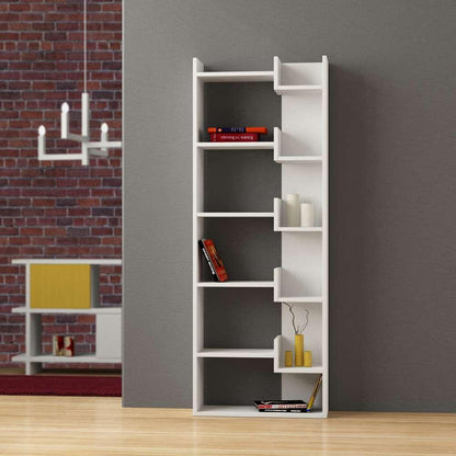 Bibliothèque à étagères de rangement OPPA 162 cm - Blanc HomeDeco.ma