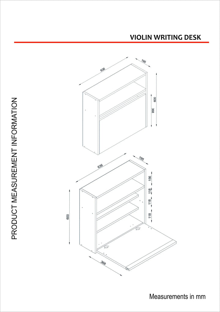 Bureau suspendu Violin HomeDeco