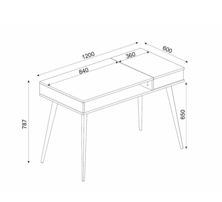 Bureau NANSI -chêne et noir- 120cm - HomeDeco