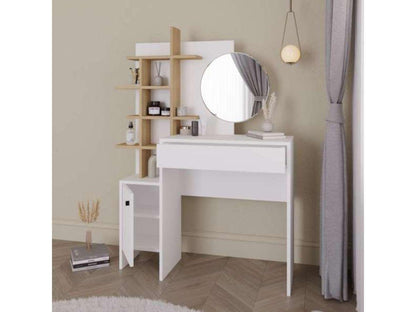 Coiffeuse MUP - blanc - chêne HomeDeco.ma