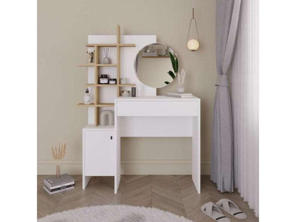 Coiffeuse MUP - blanc - chêne - HomeDeco