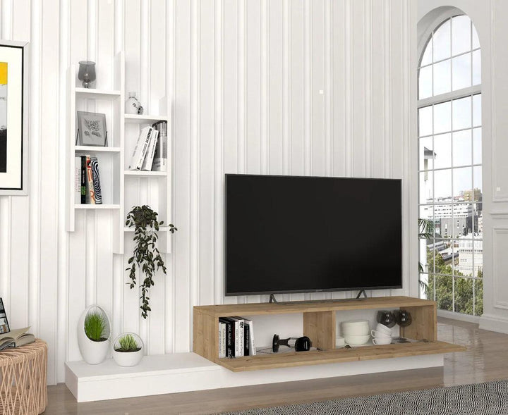 Meuble TV SAGE 180cm - chêne et blanc - HomeDeco