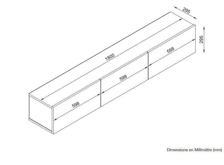 Meuble TV design suspendu ALMIR 180 cm - Chêne et gris anthracite - HomeDeco
