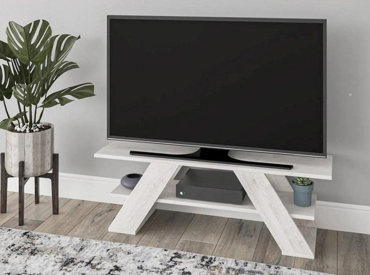 EVOR - Stand TV Moderne 120 Cm Blanc - HomeDeco