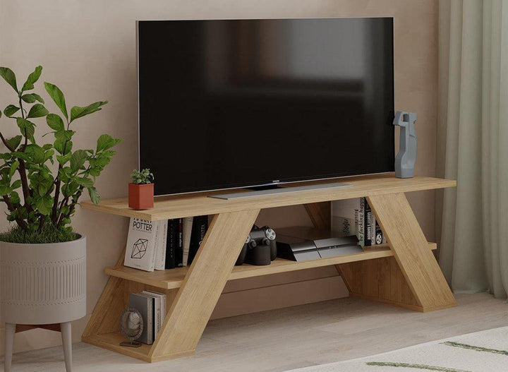 EVOR - Stand TV Moderne 120CM Chene - HomeDeco