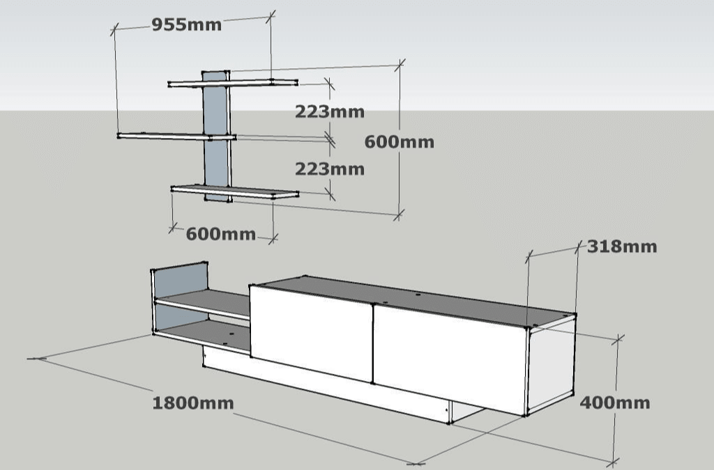 Meuble TV EGEMEN - Blanc HomeDeco.ma