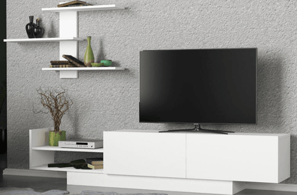 Meuble TV EGEMEN - Blanc HomeDeco.ma