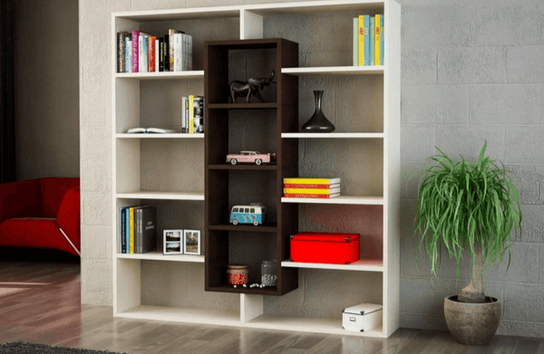 Biblio ELMA 125x135 cm - Érable et Wengé - HomeDeco