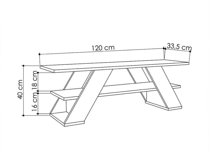 EVOR - Stand TV Moderne 120 Cm Blanc - HomeDeco