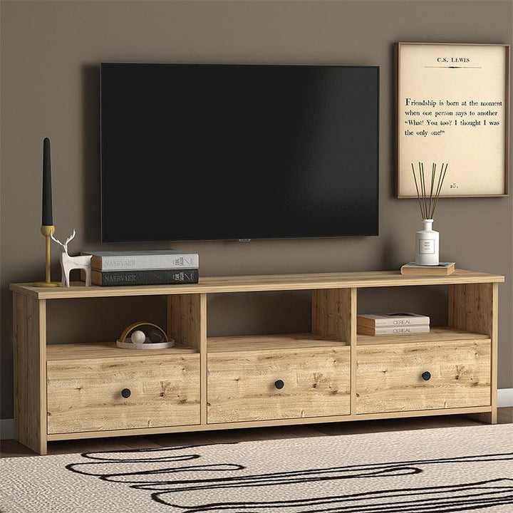 Meuble TV en bois FANSY 150 cm - chêne - salon et séjour - HomeDeco