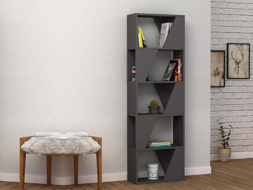 Bibliothèque-Étagères de rangement FRAME 168 cm - Gris Anthracite HomeDeco.ma