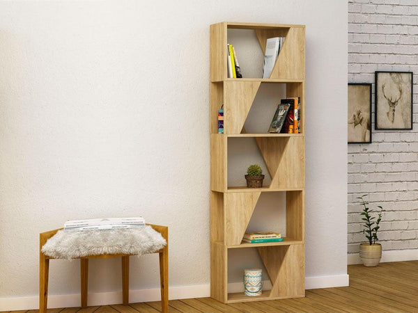 Bibliothèque-Étagères de rangement FRAME 168 cm - Chêne - HomeDeco