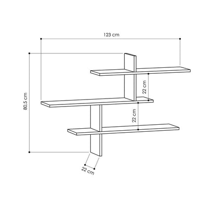 Étagère murale LEO 123 cm - Blanc - Salon ou séjour HomeDeco.ma