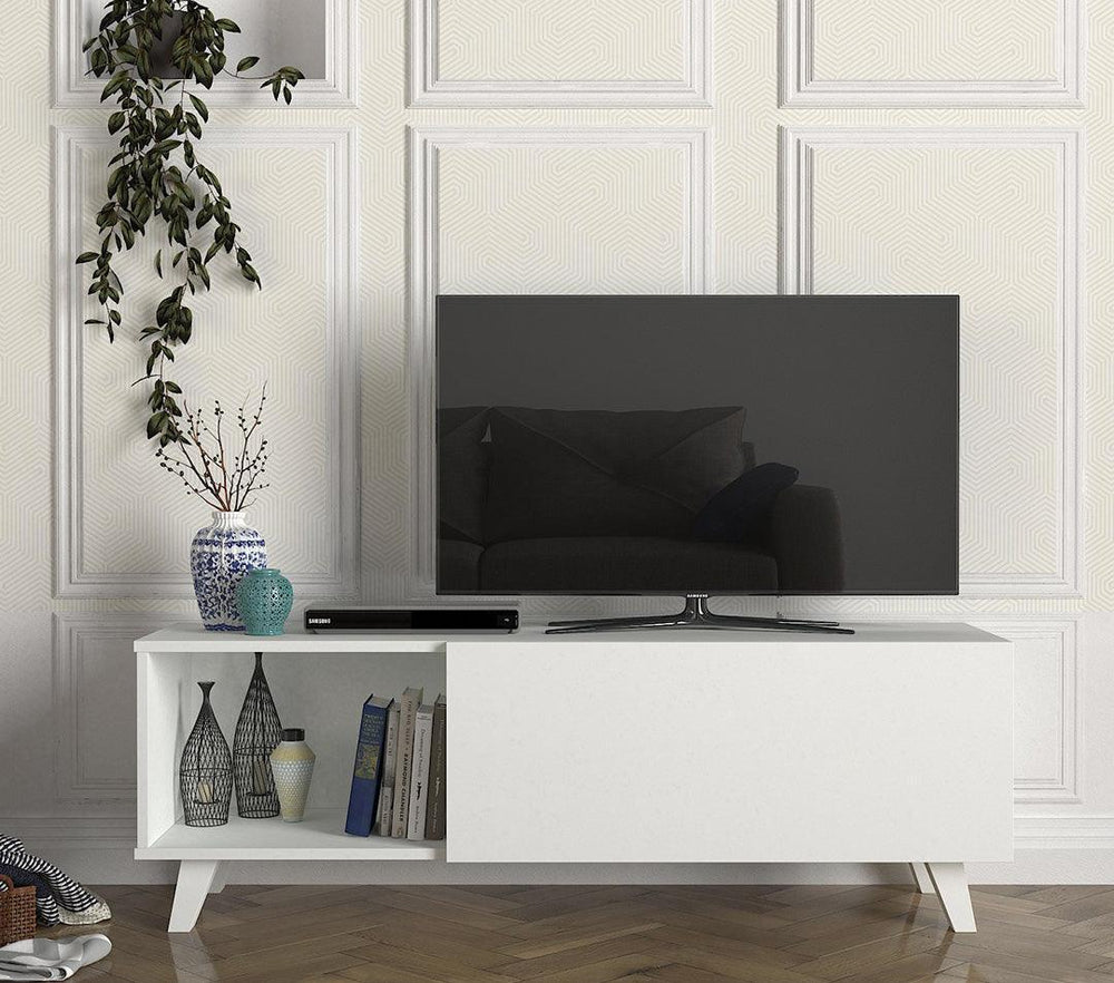 Table TV MART 140 cm - Blanc - HomeDeco