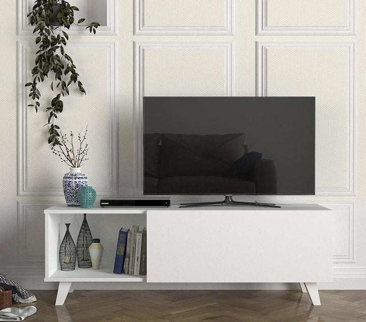 Table TV MART 140 cm - Blanc - HomeDeco