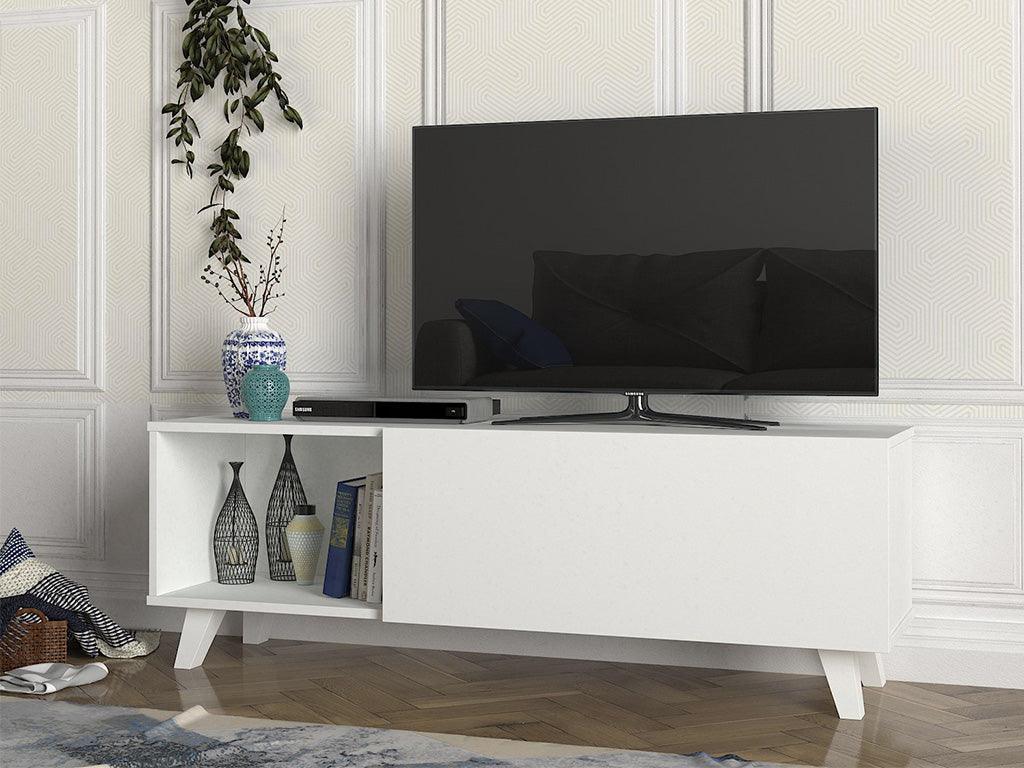 Table TV MART 140 cm - Blanc HomeDeco.ma