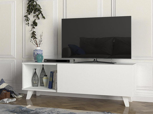 Table TV MART 140 cm - Blanc - HomeDeco