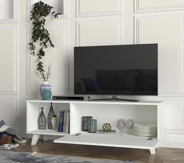 Table TV MART 140 cm - Blanc - HomeDeco