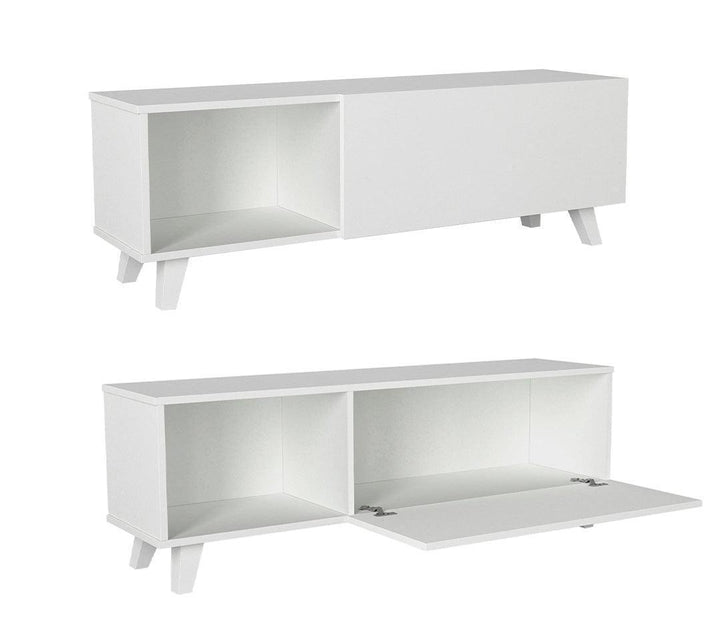 Table TV MART 140 cm - Blanc - HomeDeco