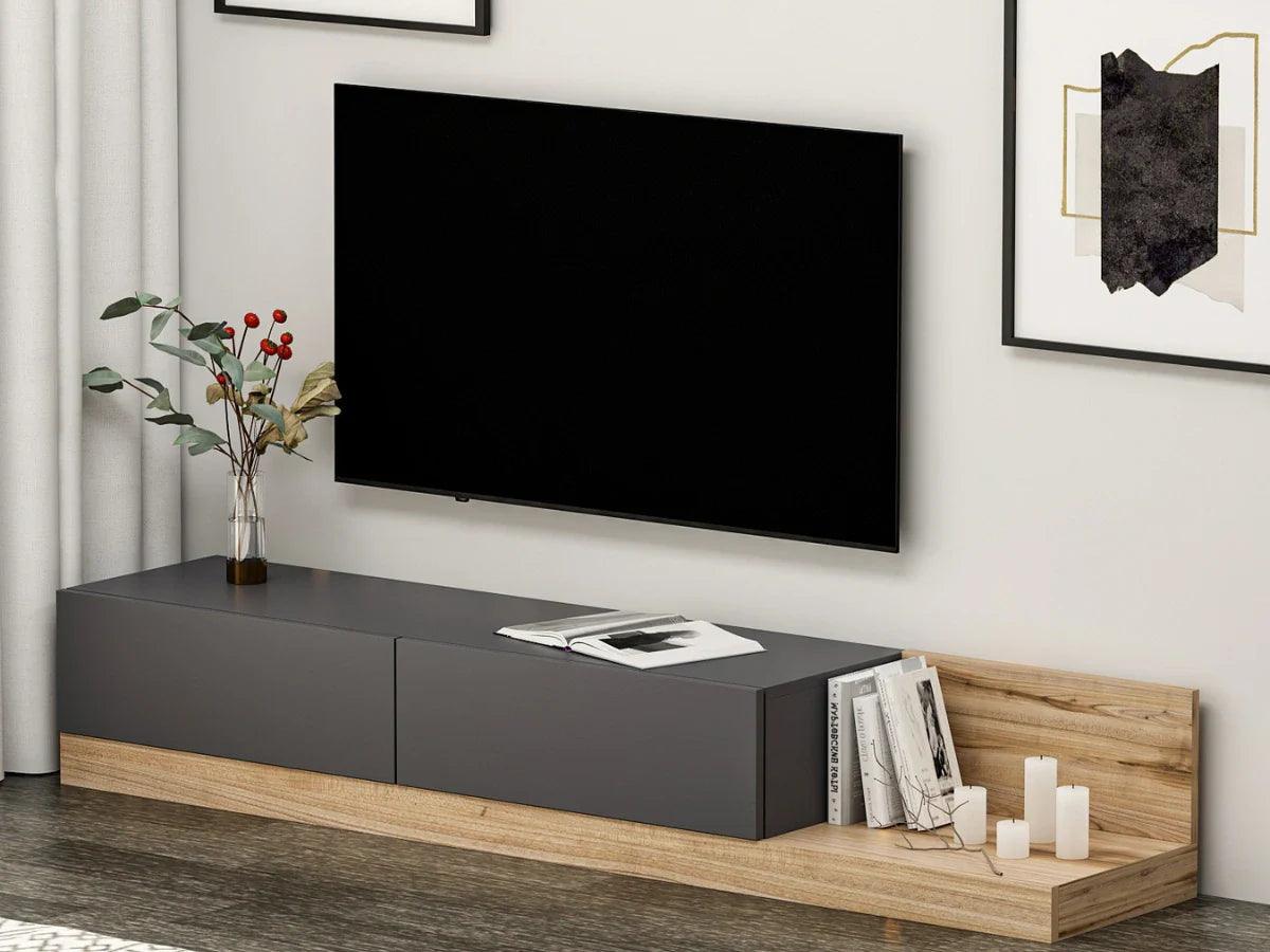 Meuble TV Major Anthracite Naturel HomeDeco.ma