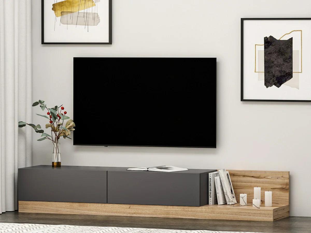 Meuble TV Major Anthracite Naturel HomeDeco.ma