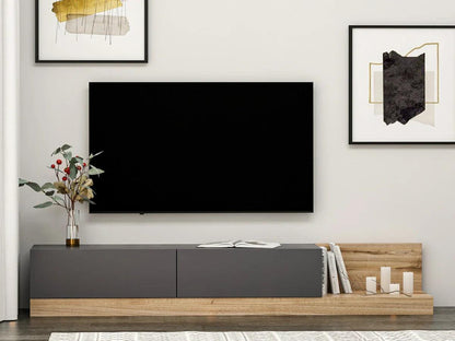 Meuble TV Major Anthracite Naturel HomeDeco.ma