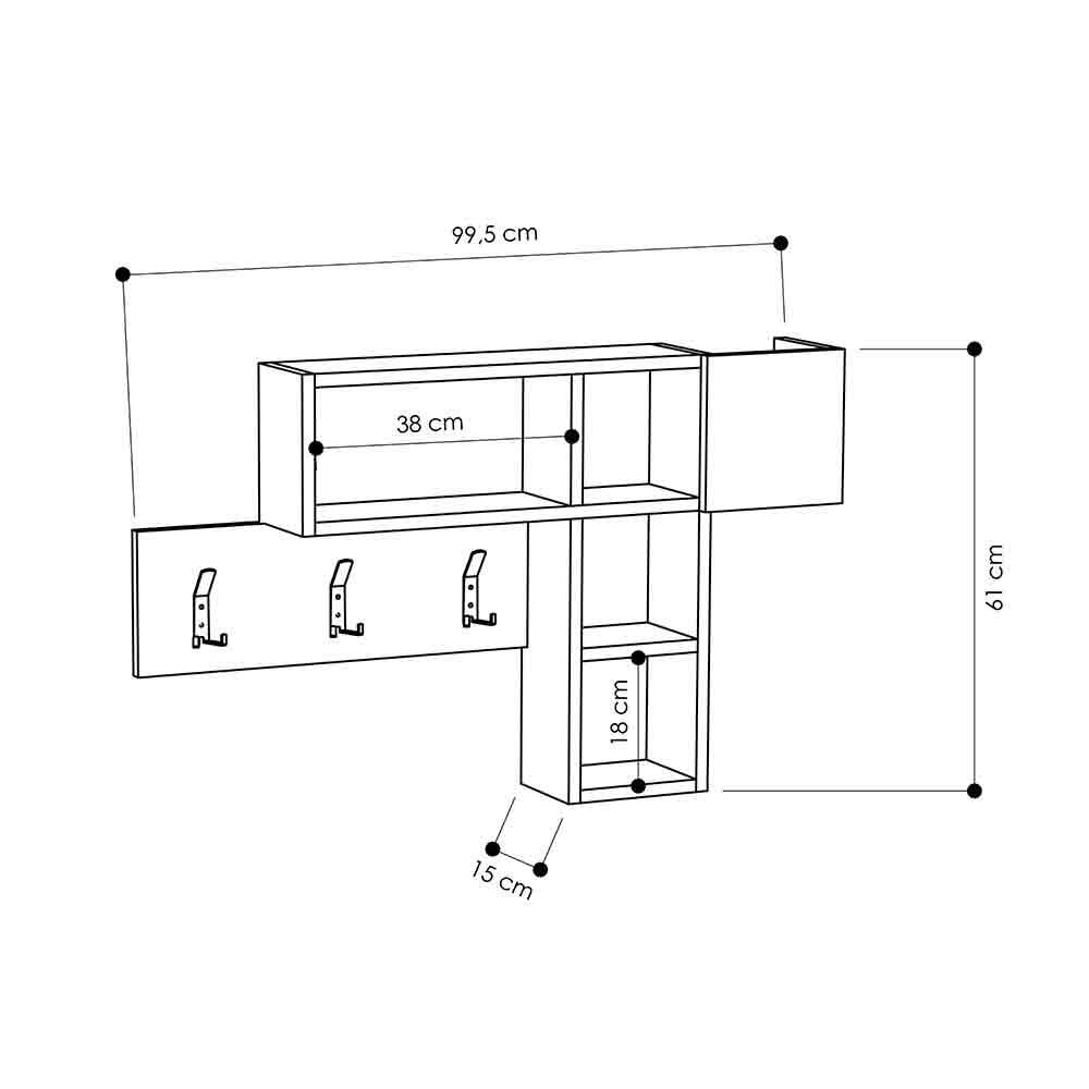 Étagère murale à penderie en métal GAME 100 cm - Entrée ou chambre HomeDeco.ma